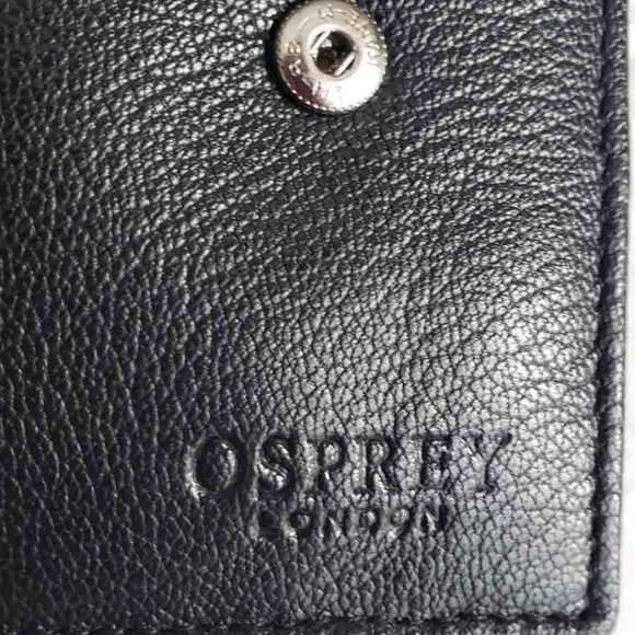 Osprey London Bifold Black Lather Cooper Popper Wallet Men's - Picture 3 of 6